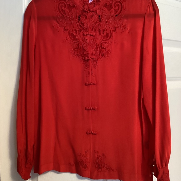 Pure Silk Blouse with Hand Embroidered - Picture 1 of 4